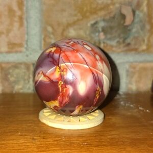 Beautiful mookaite sphere! ❤️💜💛